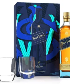 Blue Label Gift Set with 2 Crystal Glasses